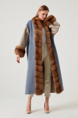 WATE Sable Fur Alpaca Women's Overcoat