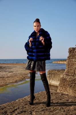 BLOMI Chinchilla Fur Women's Coat