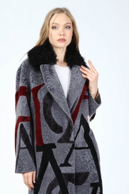 VERNIO Women's Lamb Fur Coat