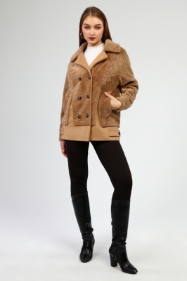 Cream, DONNA Leather & Fur Detailed Jacket 