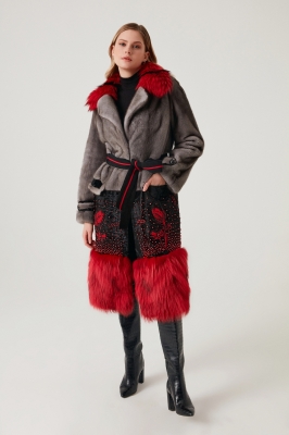 Bilgin's Aria Mink and Silver Fox Furs Women's Overcoat