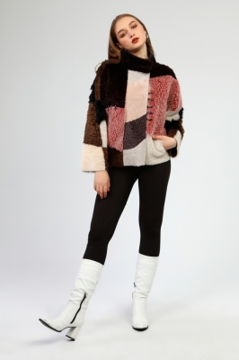 Pink, FOARTE Women's Fur Coat 