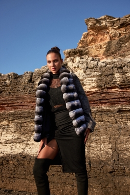 LAMDA Chinchilla And Lamb Fur Women's Coat