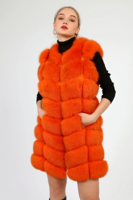 FUKS Women's Fox Fur Vest