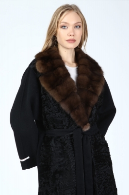 FARMOS Marten - Lamb Fur Woman Alpaca Coat