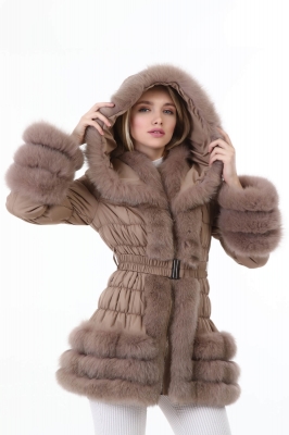 MIMOSA Fox Fur Textile Women's Inflatable Coat
