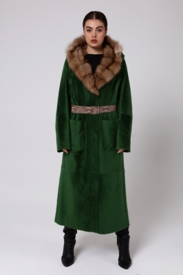 Bilgin's Achillea Marten Fur Women's Overcoat