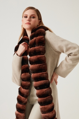 Palia Chincilla Fur Detailed Cashmere Overcoat