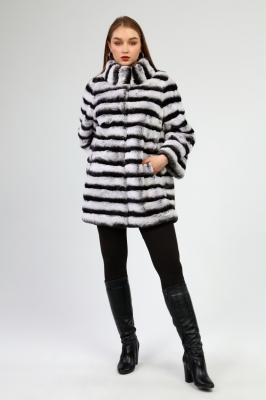 VIOLA Rex Chinchilla Fur Women's Coat 
