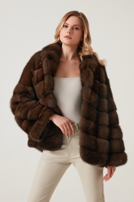 Kosh Brown Sable Fur Women's Coat