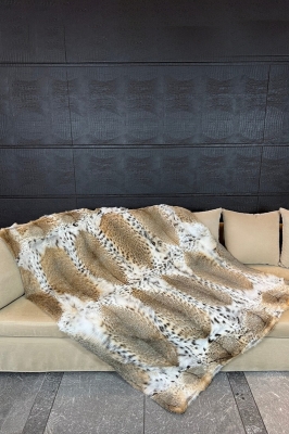 Natural, ROYAL Lynx Fur Blanket