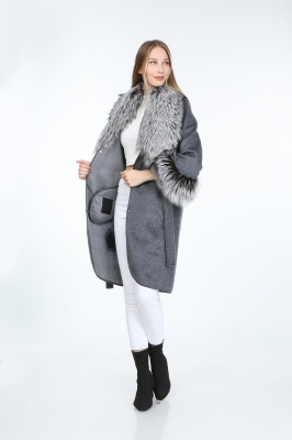 PERRIE Fox Fur Ladies Alpaca Coat