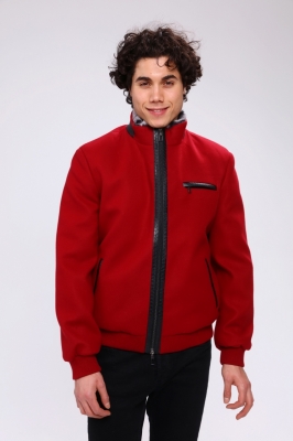 Red, PURE Rex Shearling Cashmere Men's Jacket 