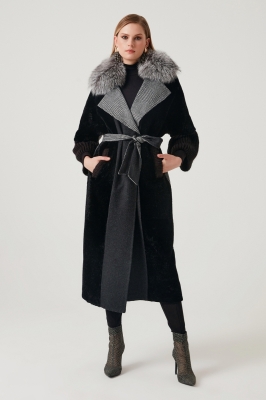 Azores Silver Fox Fur Alpaca Women's Overcoat