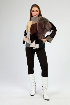 Brown, FOARTE Women's Fur Coat 