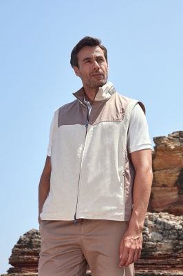 RANI Phyton Leather Linen Men's Vest