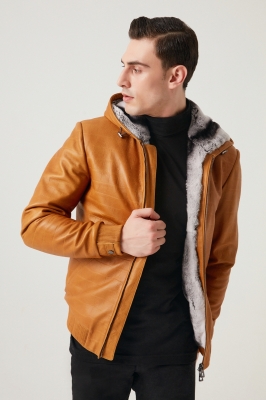 RONCHAMP Rex Rabbit Fur Men's Leather Coat
