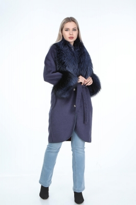 PERRIE Fox Fur Ladies Alpaca Coat